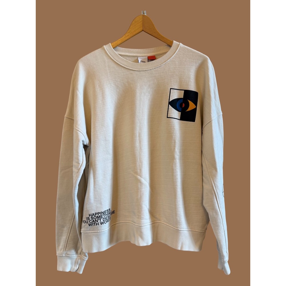 Zara x Marco Oggian Collab Graphic Crew Neck Sweatshirt Wearable Art Mens Size L